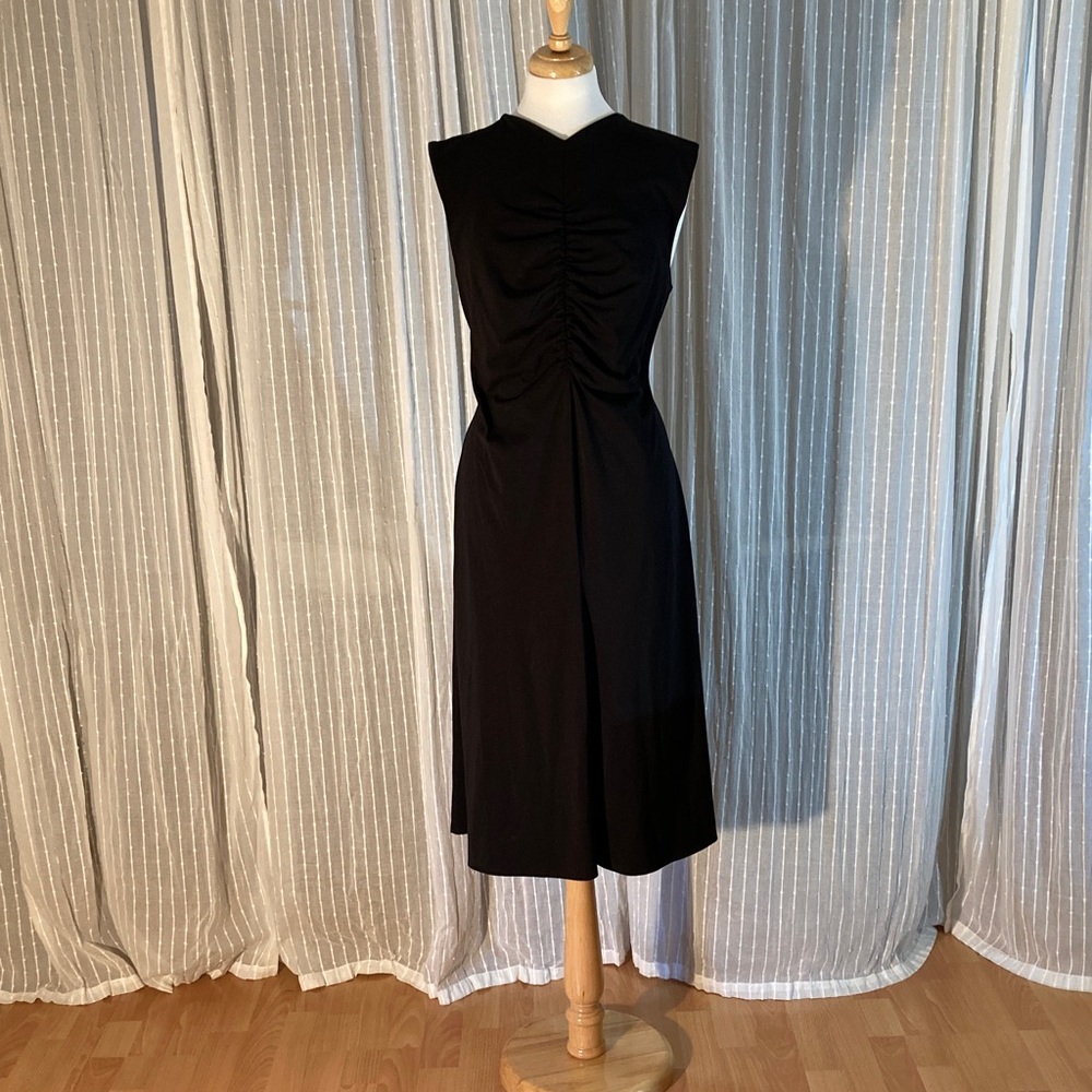 COS sleeveless long dress with rouching